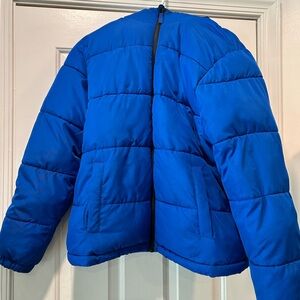 Boys size 18 (xxl) winter coat. Blue with hood